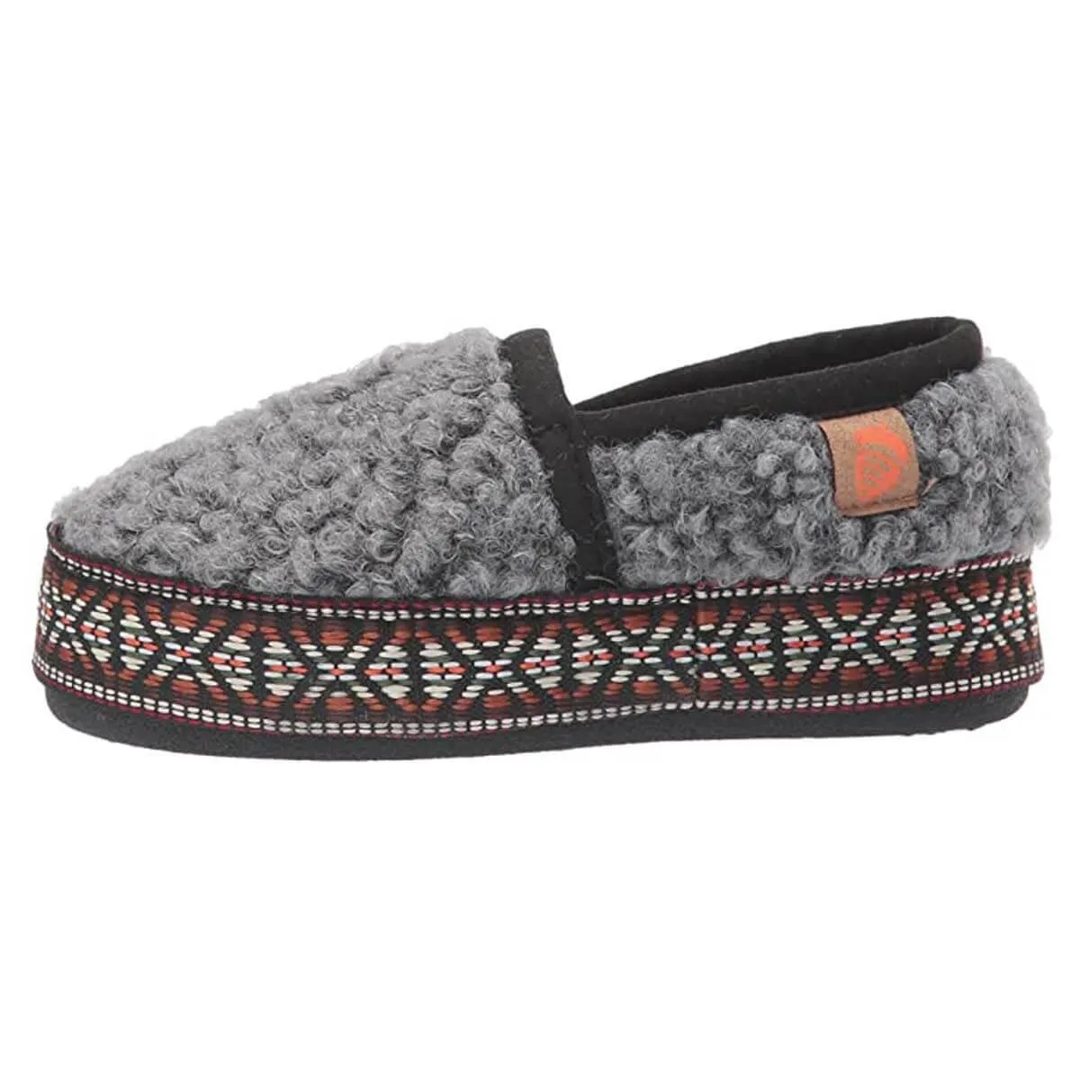 Acorn Kids' Slippers - L’il Woven Trim Moccasins, Stormy Grey, K8/9 | A19009STG8-9