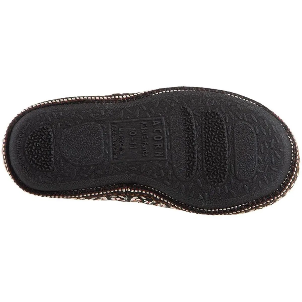 Acorn Kids' Slippers - L’il Woven Trim Moccasins, Stormy Grey, K8/9 | A19009STG8-9