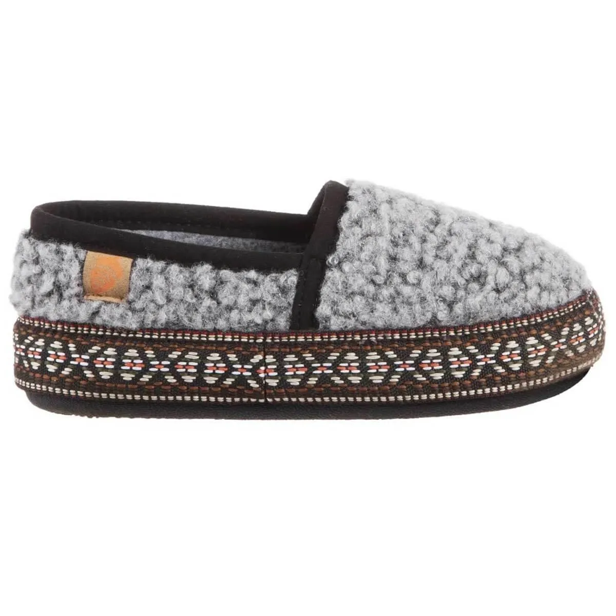 Acorn Kids' Slippers - L’il Woven Trim Moccasins, Stormy Grey, K8/9 | A19009STG8-9