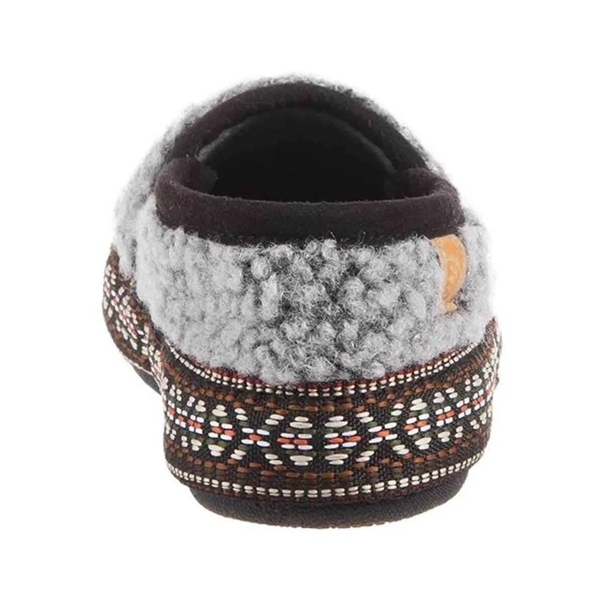Acorn Kids' Slippers - L’il Woven Trim Moccasins, Stormy Grey, K8/9 | A19009STG8-9