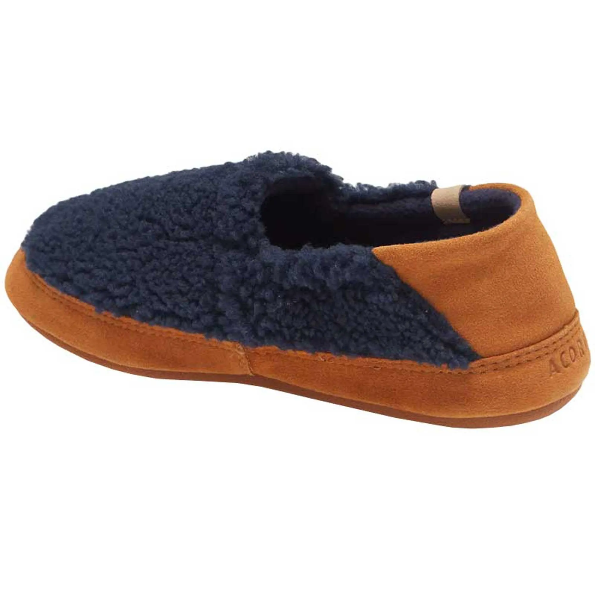 Acorn Women's Slippers - Moc II Navy Popcorn Collapsible Heel, Medium | A20132NPCWM