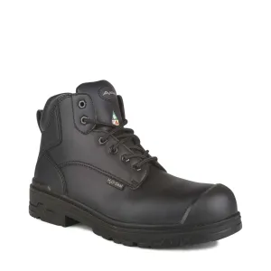 Acton Men's 6" Profiber Vegan Safety Work Boots - Waterproof Chemtech Microfiber, Comfortable Steel Toe, Chemical Resistant | Sizes 7-16 | Black