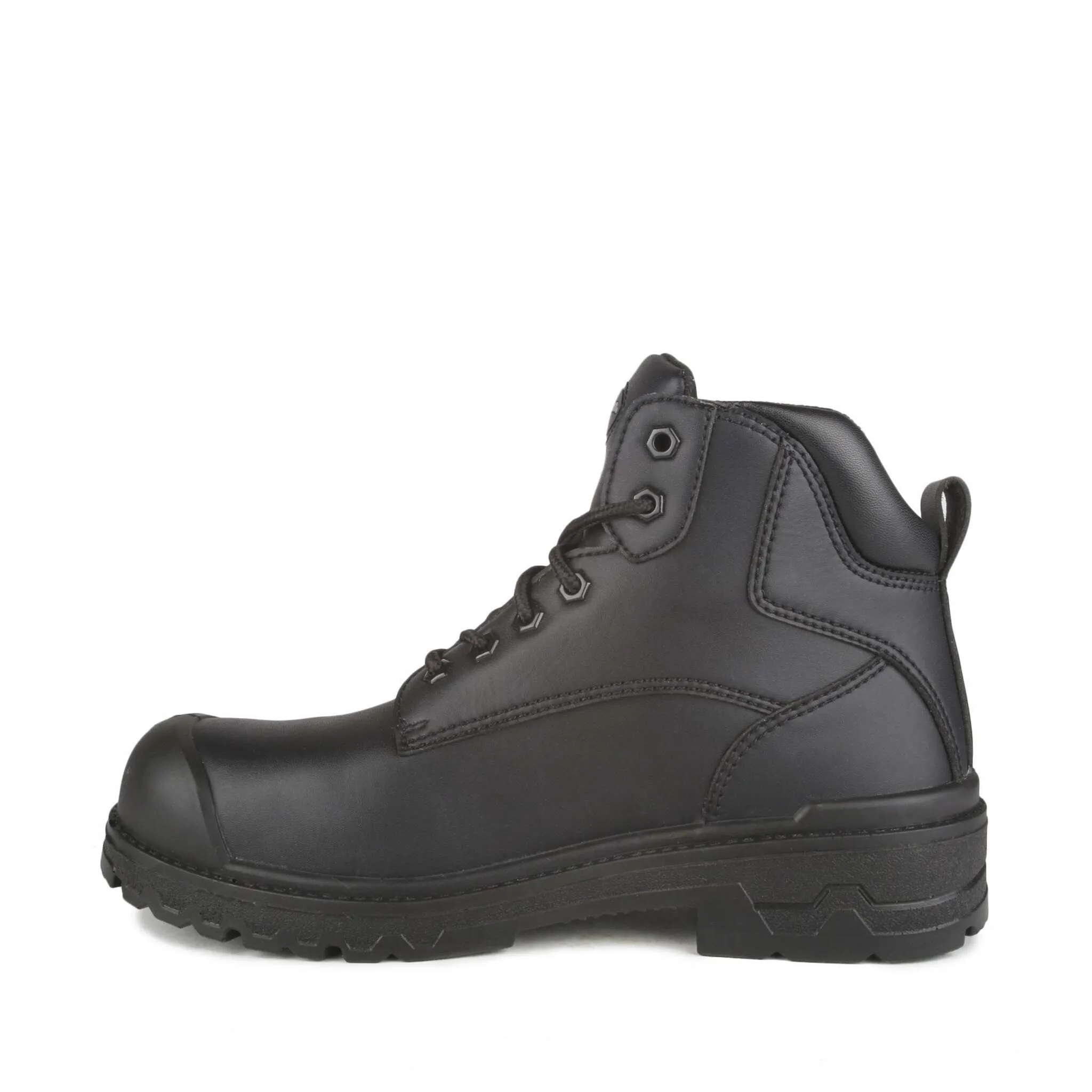Acton Men's 6" Profiber Vegan Safety Work Boots - Waterproof Chemtech Microfiber, Comfortable Steel Toe, Chemical Resistant | Sizes 7-16 | Black