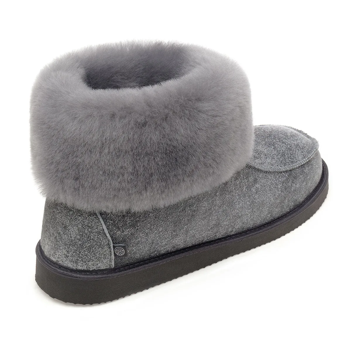 Aesop Sheepskin Slippers - Grey Distressed Leather