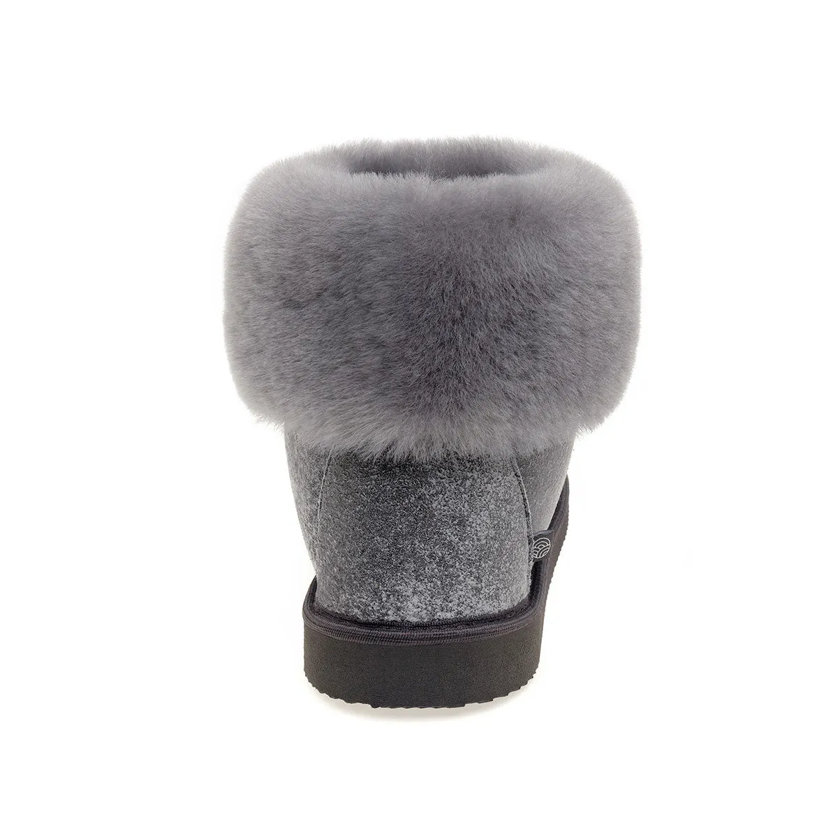 Aesop Sheepskin Slippers - Grey Distressed Leather