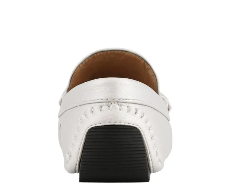 Amali Trentino Luxe Silver Loafers Men’s Casual Moccasins
