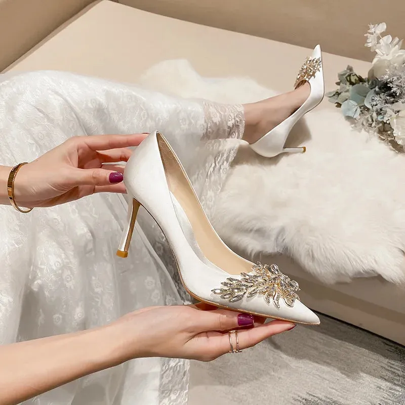 Ankle Strap Sandals Heels:  Crystal Ankle Strap