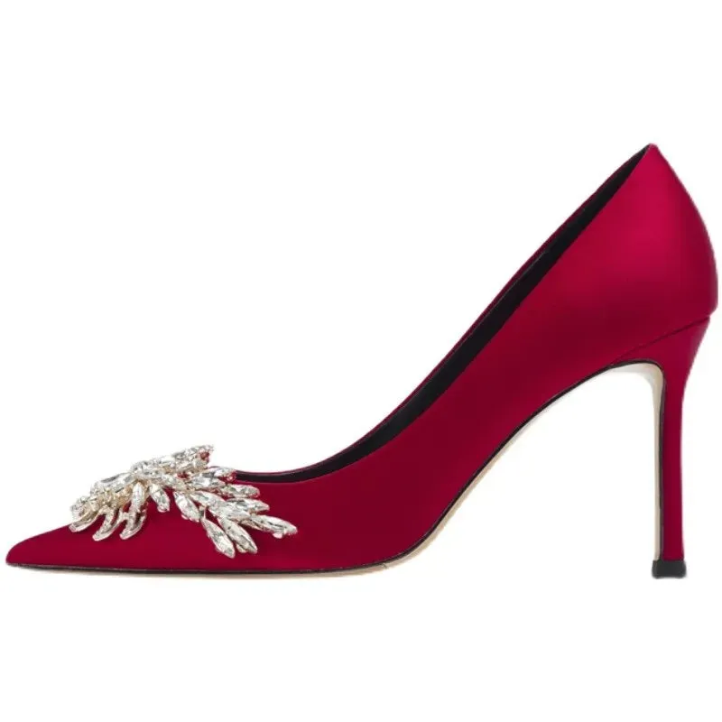 Ankle Strap Sandals Heels:  Crystal Ankle Strap