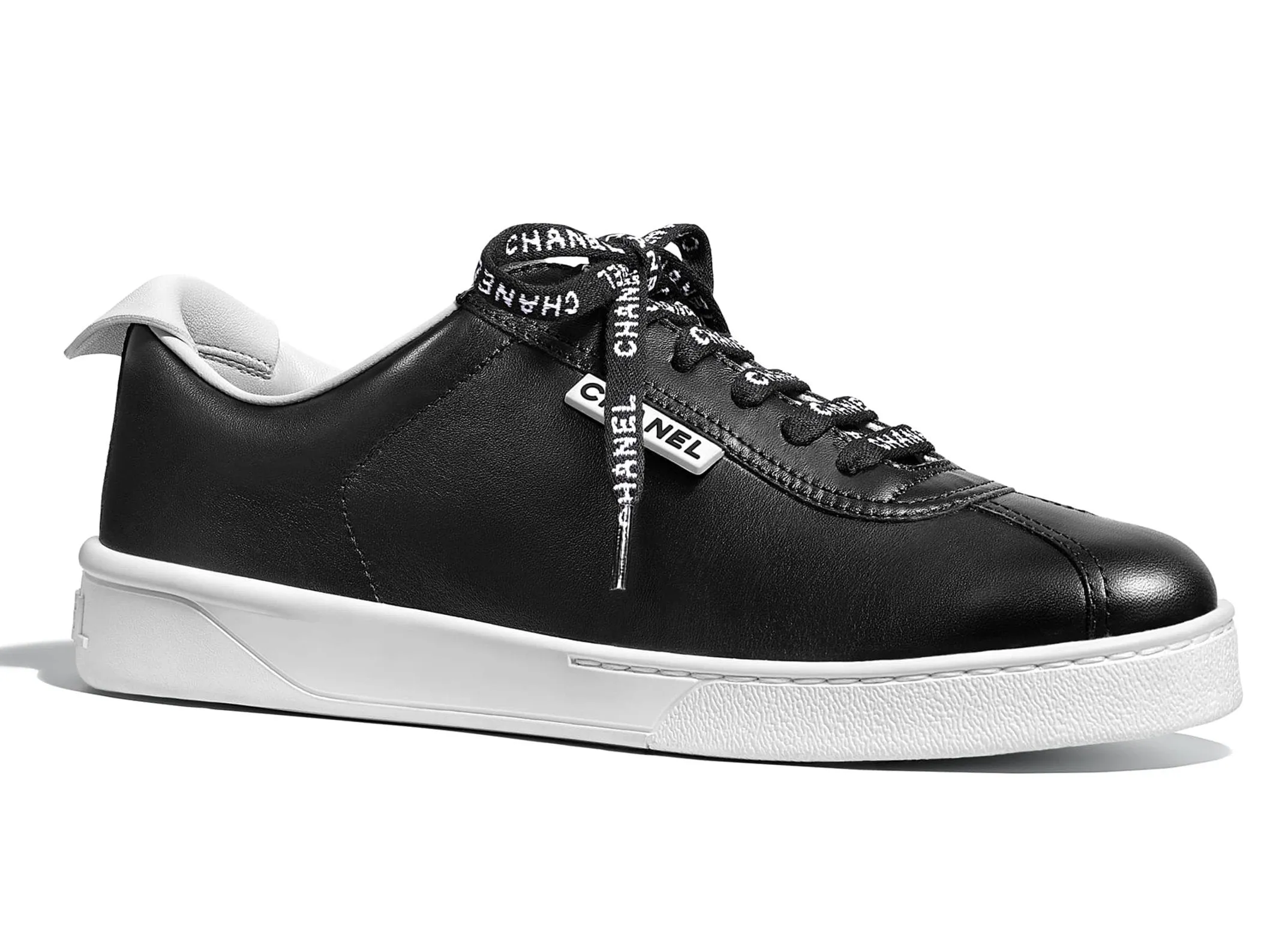 Black Calfskin Leather Sneakers