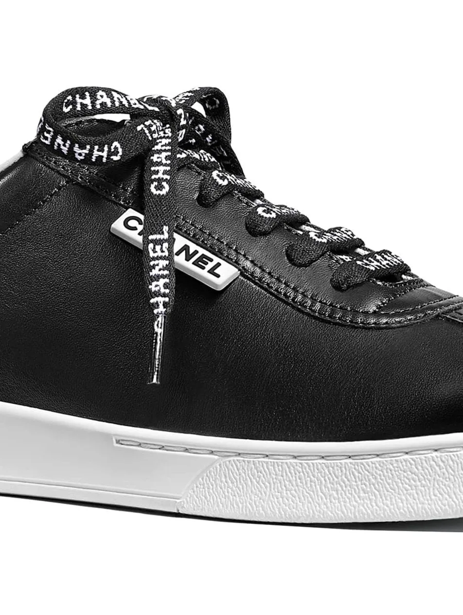 Black Calfskin Leather Sneakers