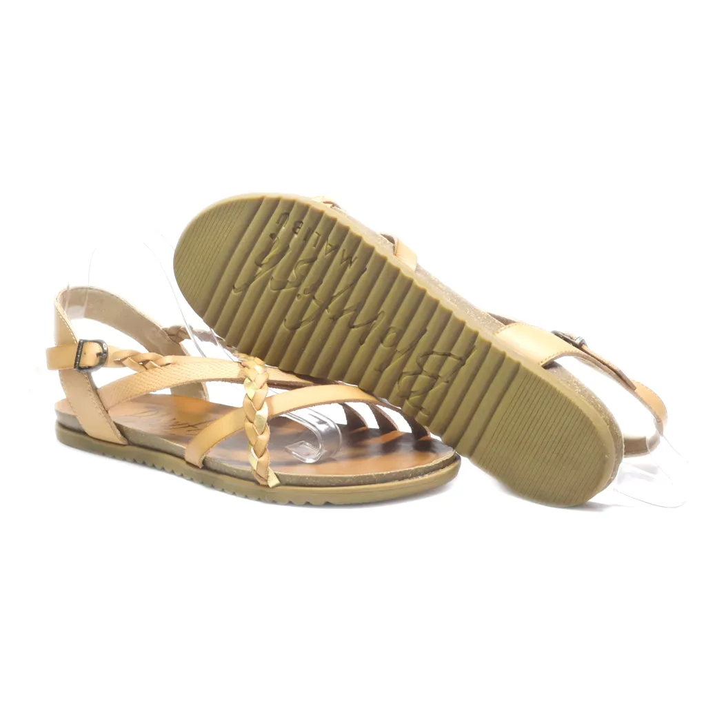Blowfish Malibu Flat Sandals Leather Brown Colour For Women