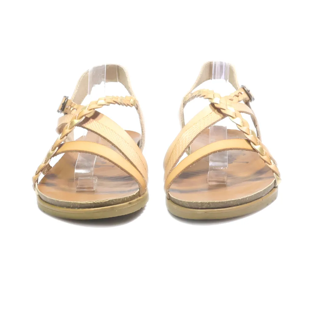Blowfish Malibu Flat Sandals Leather Brown Colour For Women