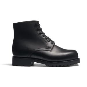 Bottine Worker [femme cuir veau lisse noir]