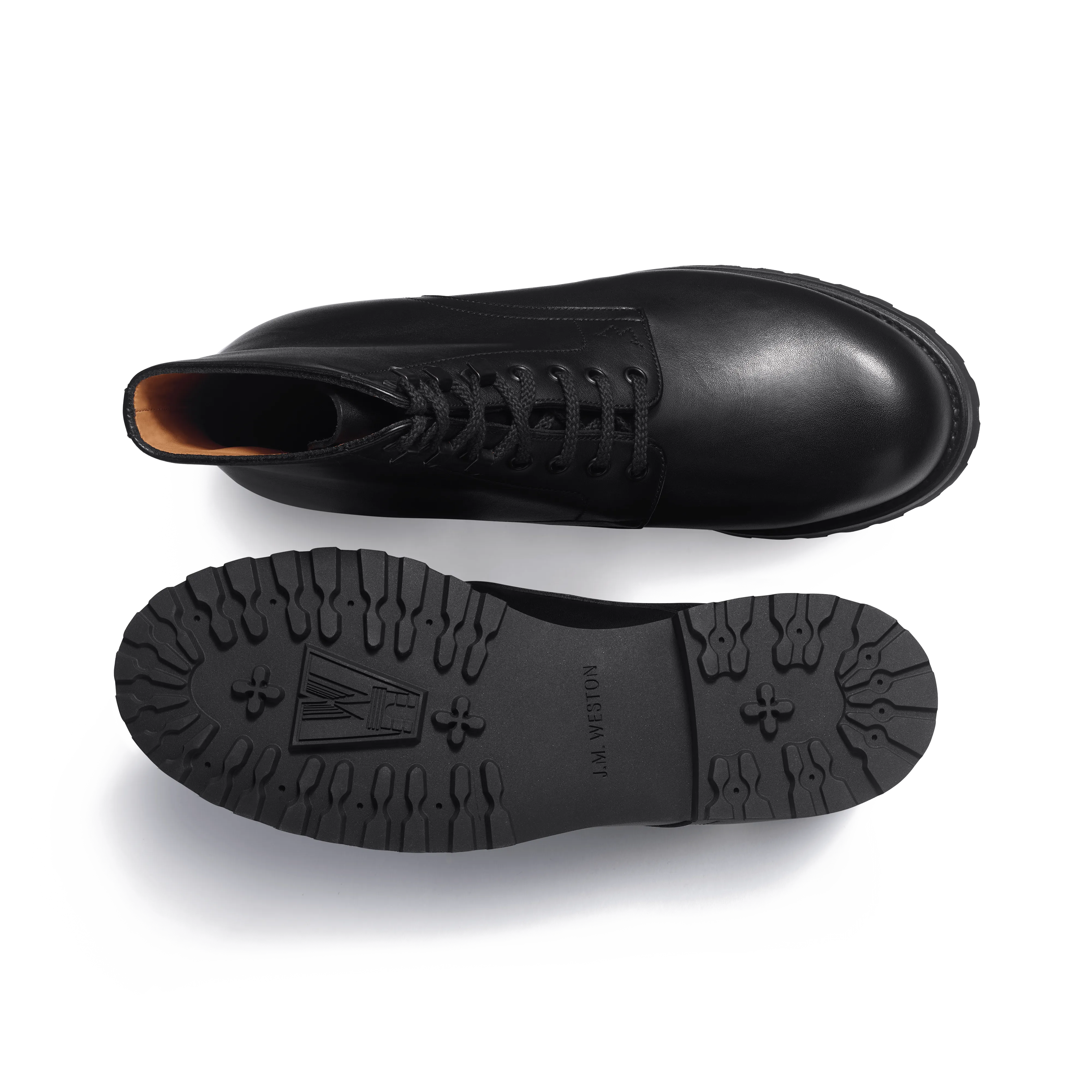 Bottine Worker [femme cuir veau lisse noir]