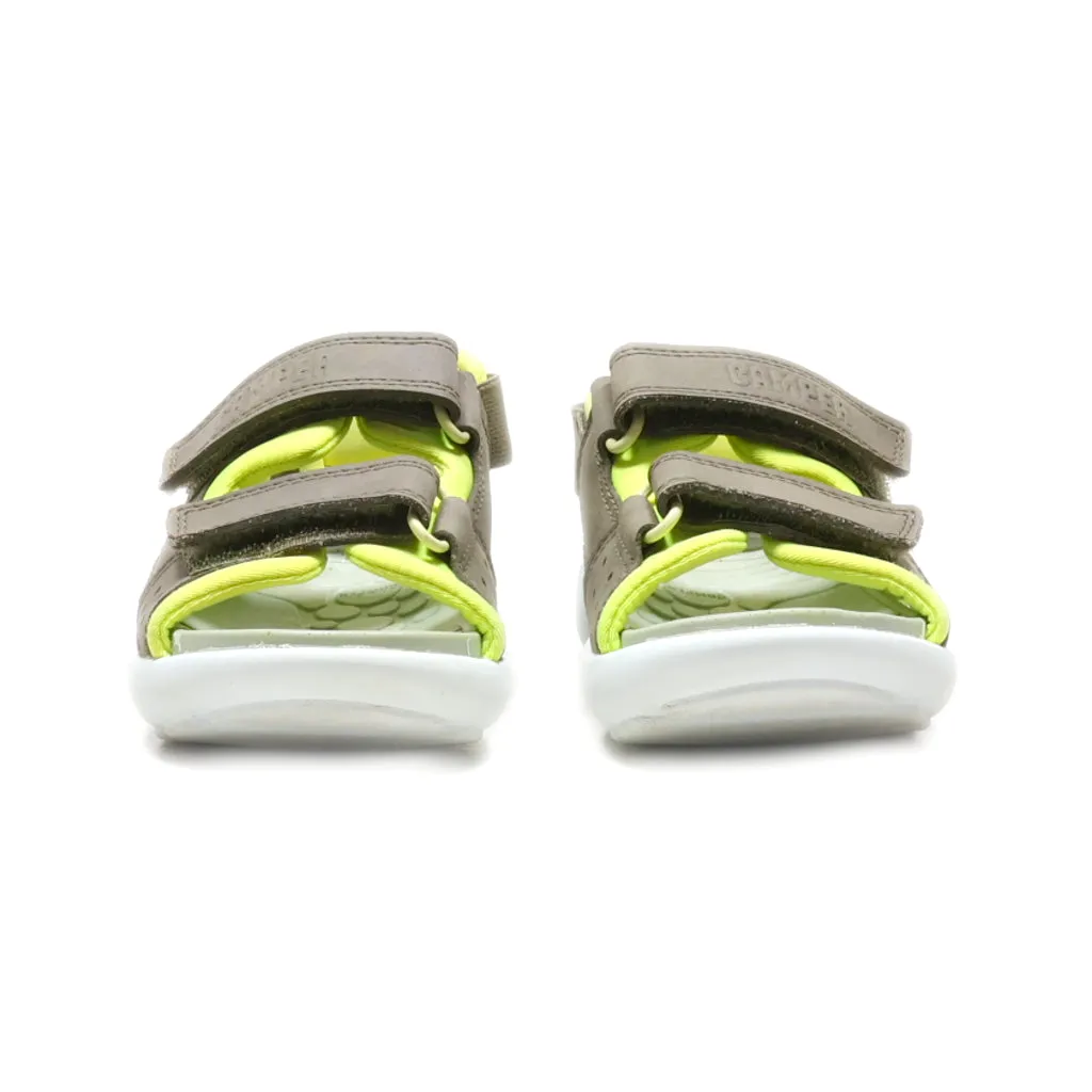 Camper Flat Sandals Leather Brown Colour For Kids