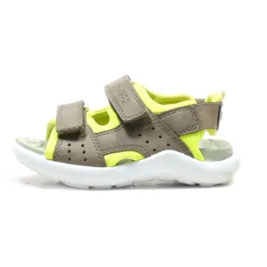 Camper Flat Sandals Leather Brown Colour For Kids