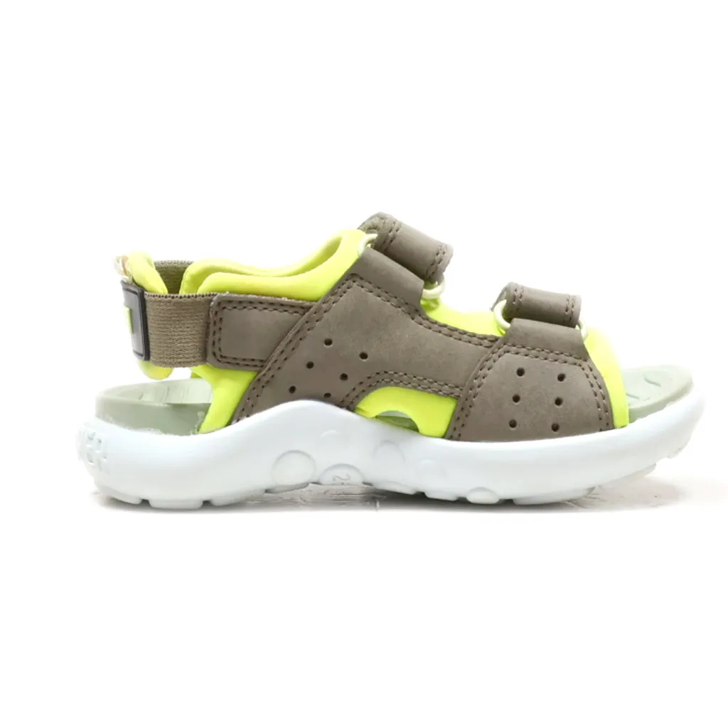 Camper Flat Sandals Leather Brown Colour For Kids