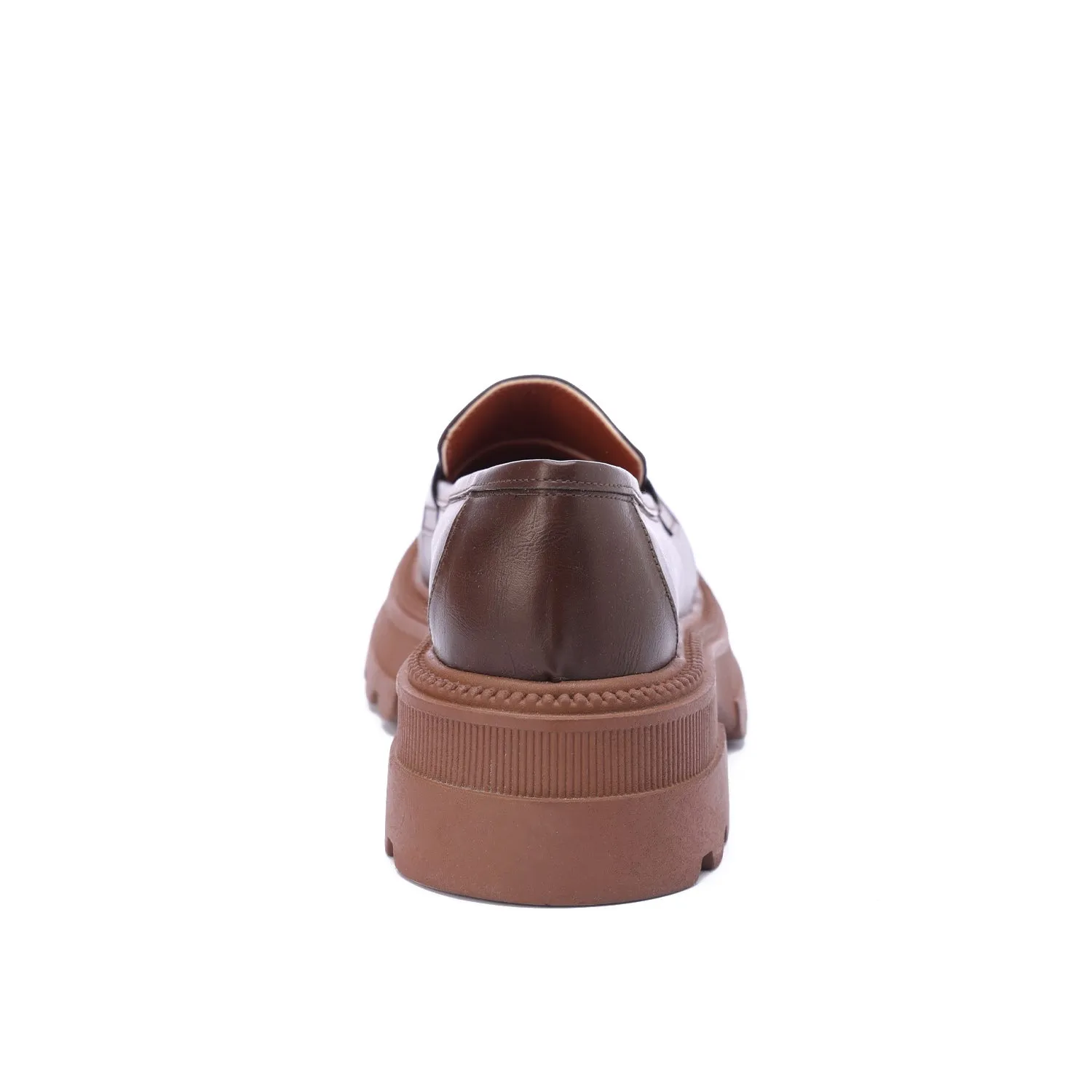 Chunky Sole Loafers-Brown