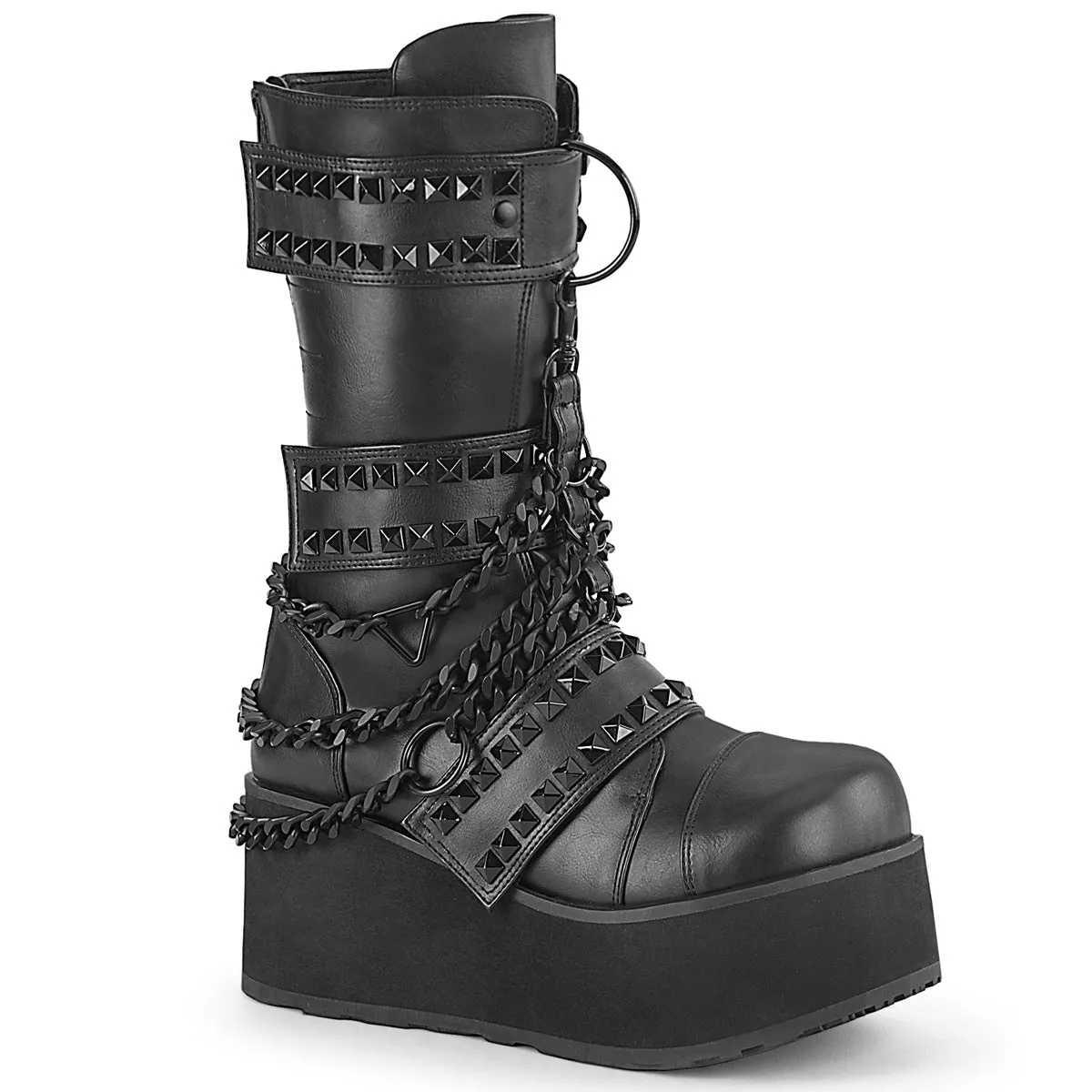 DemoniaCult Trashville 138 Unisex/Mens 3 1/4 Inch Heel, Platform Calf Length Boots