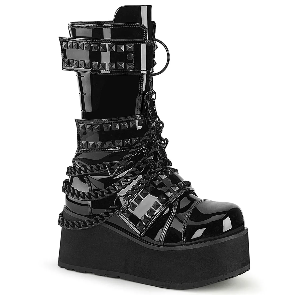 DemoniaCult Trashville 138 Unisex/Mens 3 1/4 Inch Heel, Platform Calf Length Boots