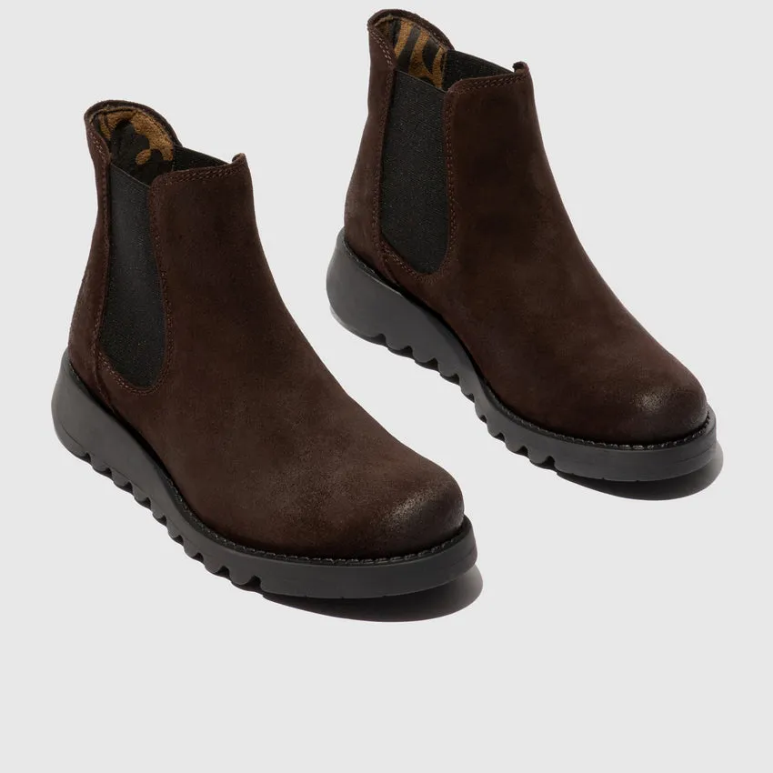 Fly London Women's Salv Suede Chelsea Ankle Boots Expresso Brown