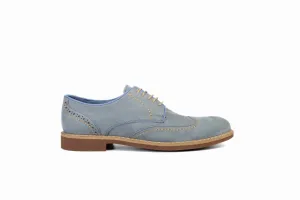 FOOT FEDERATION CITY DERBY WINGTIP MENS SHOE NUBUCK DENIM BLUE