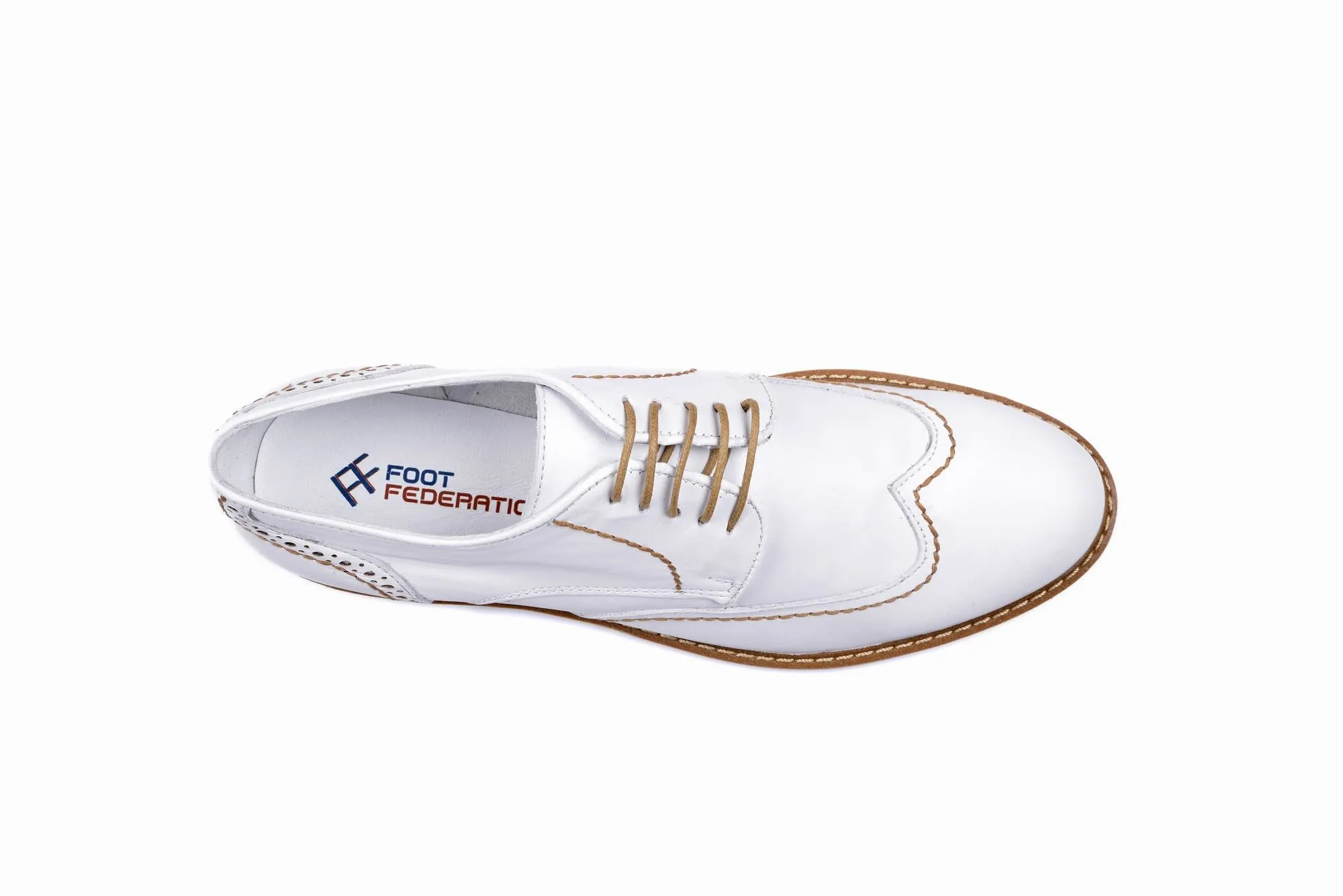 FOOT FEDERATION CITY DERBY WINGTIP MENS SHOE WHITE
