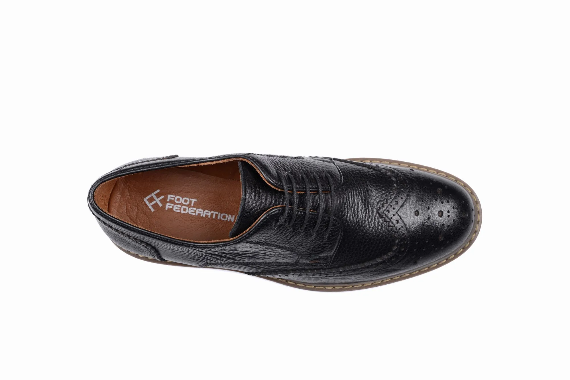 FOOT FEDERATION DERBY WINGTIP MENS SHOE BLACK