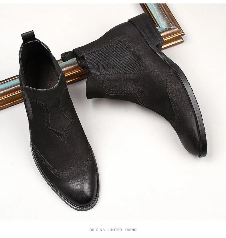 Handmade Vintage Leather Classic Chelsea Booties