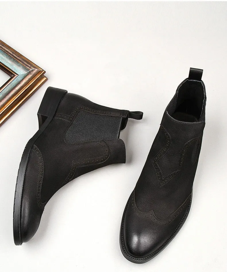 Handmade Vintage Leather Classic Chelsea Booties