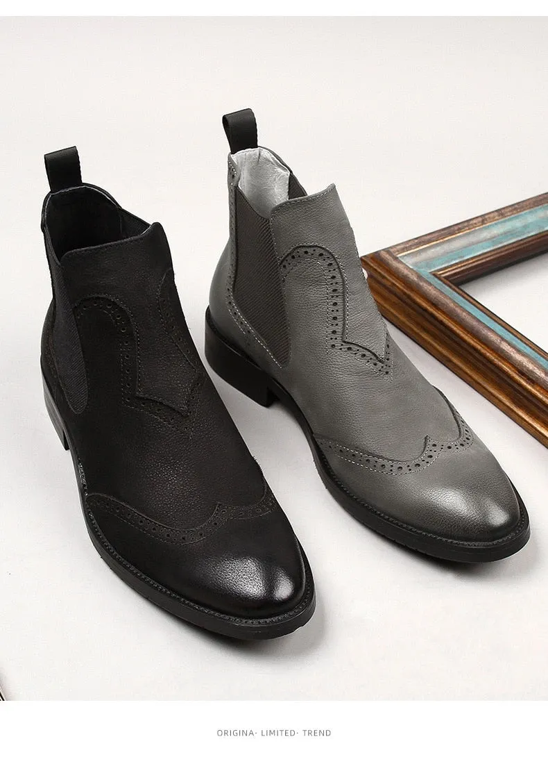 Handmade Vintage Leather Classic Chelsea Booties