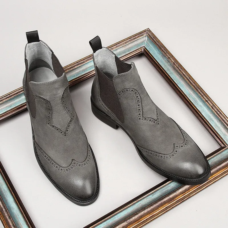 Handmade Vintage Leather Classic Chelsea Booties