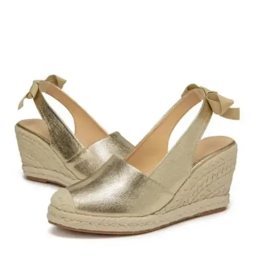 Hnzxzm Wedges Sandals For Women Closed Toe Bandage Espadrille Stylish Shoes