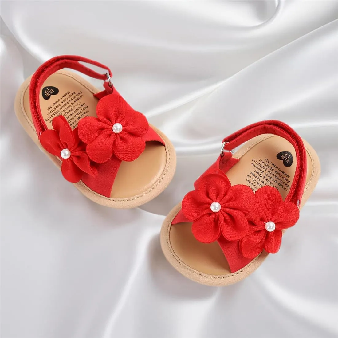 Infant Baby Boys Girls Sandals Summer Baby Wedding Dress Flat Shoes Newborn Crib Shoes First Walkers Prewalkers Shoes