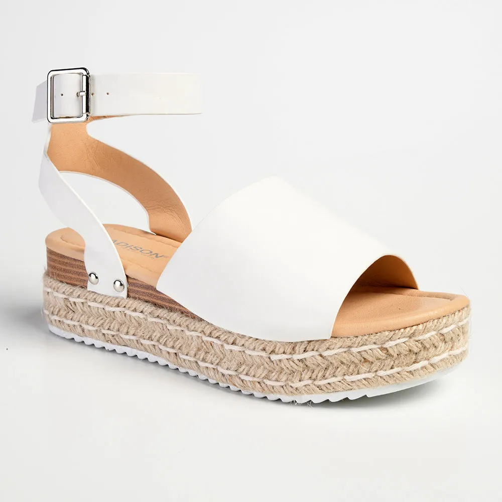 Madison Catherine 2 Espadrille Comfort Sandals - White