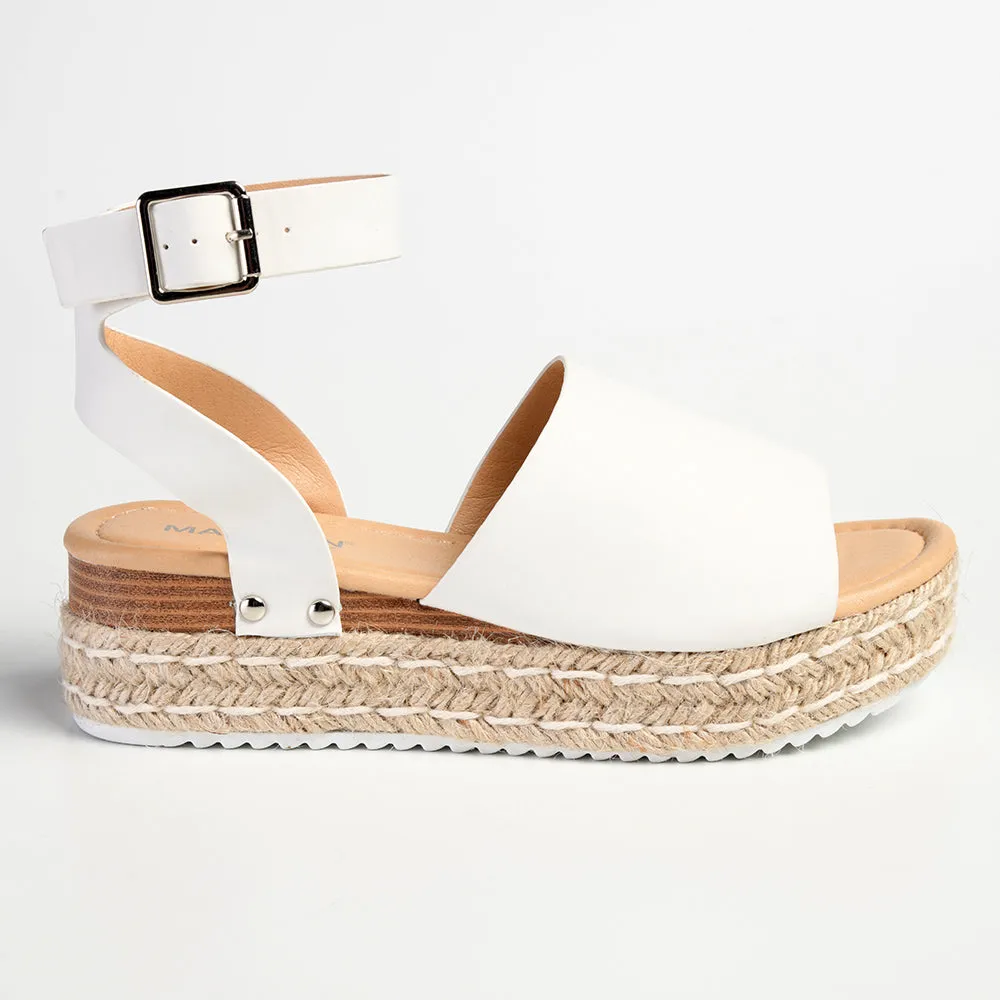 Madison Catherine 2 Espadrille Comfort Sandals - White