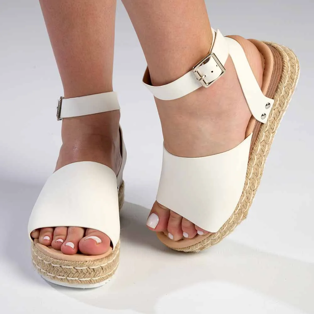 Madison Catherine 2 Espadrille Comfort Sandals - White