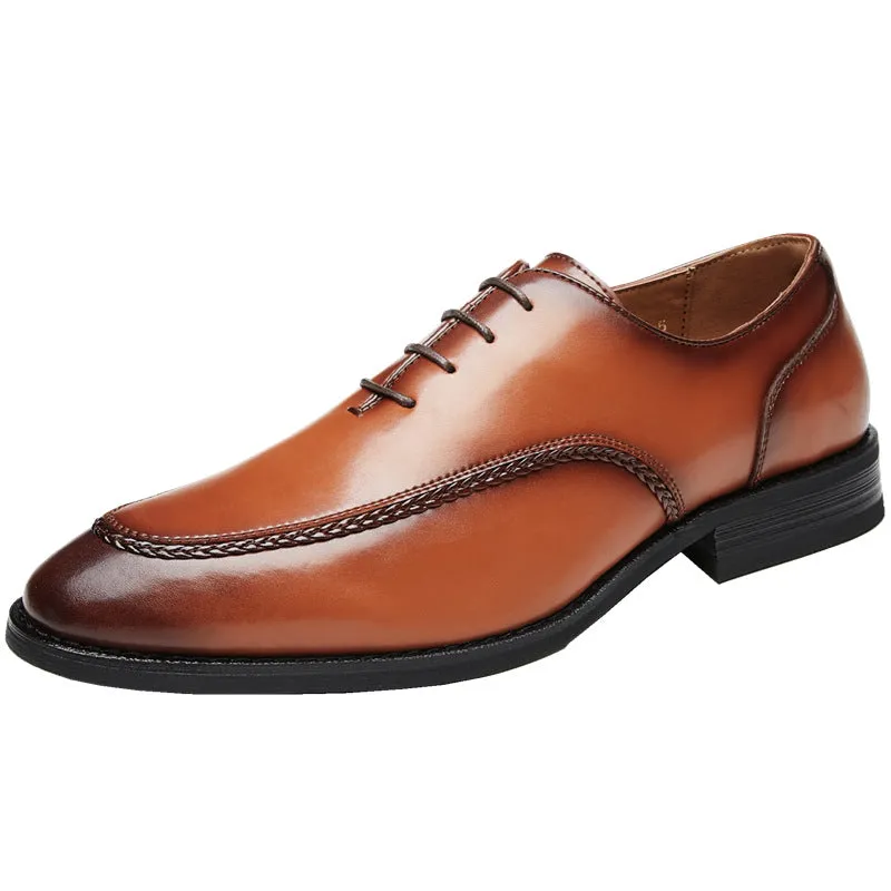 Mens England style formal loafers stylish stitching lace up casual loafers