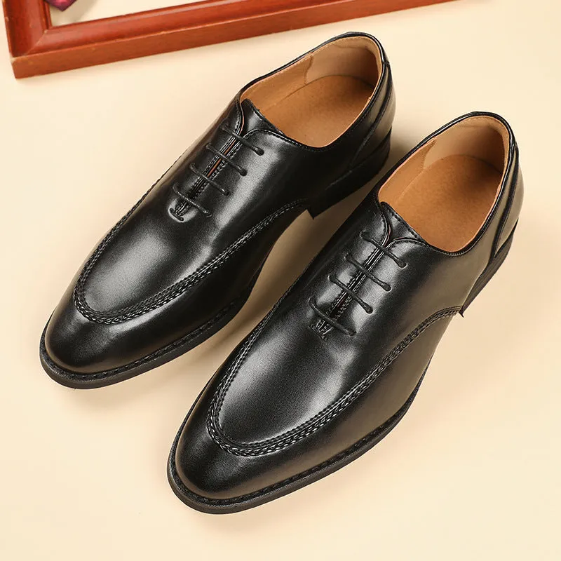 Mens England style formal loafers stylish stitching lace up casual loafers