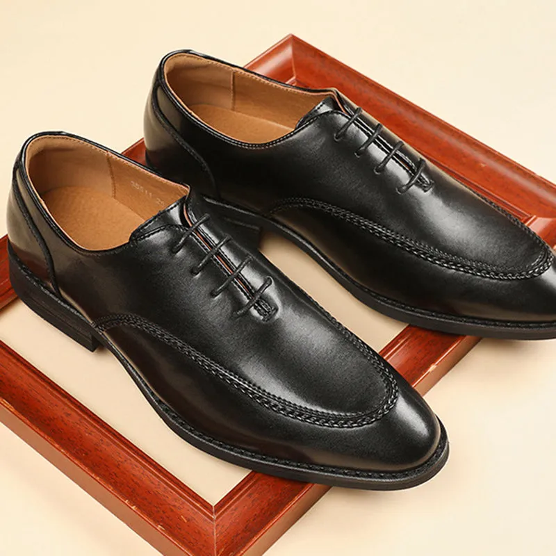 Mens England style formal loafers stylish stitching lace up casual loafers