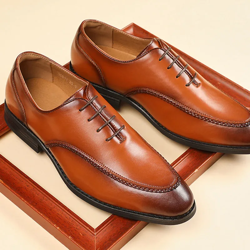 Mens England style formal loafers stylish stitching lace up casual loafers