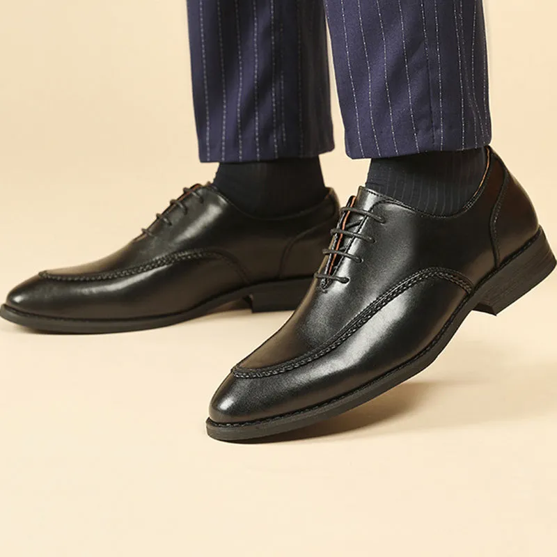 Mens England style formal loafers stylish stitching lace up casual loafers