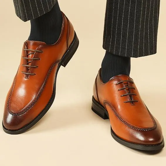 Mens England style formal loafers stylish stitching lace up casual loafers