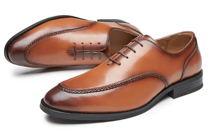 Mens England style formal loafers stylish stitching lace up casual loafers
