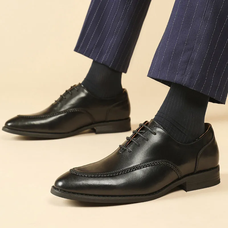 Mens England style formal loafers stylish stitching lace up casual loafers