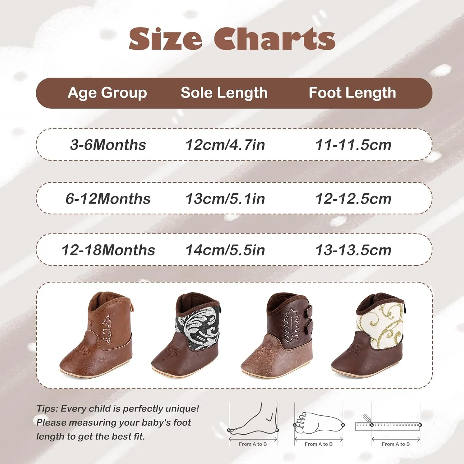 MK MATT KEELY Leather Western Boots Cowboy Bootie Soft Sole Non-Slip Crib Shoes for Baby Infant Toddler Girls Boys Newborn