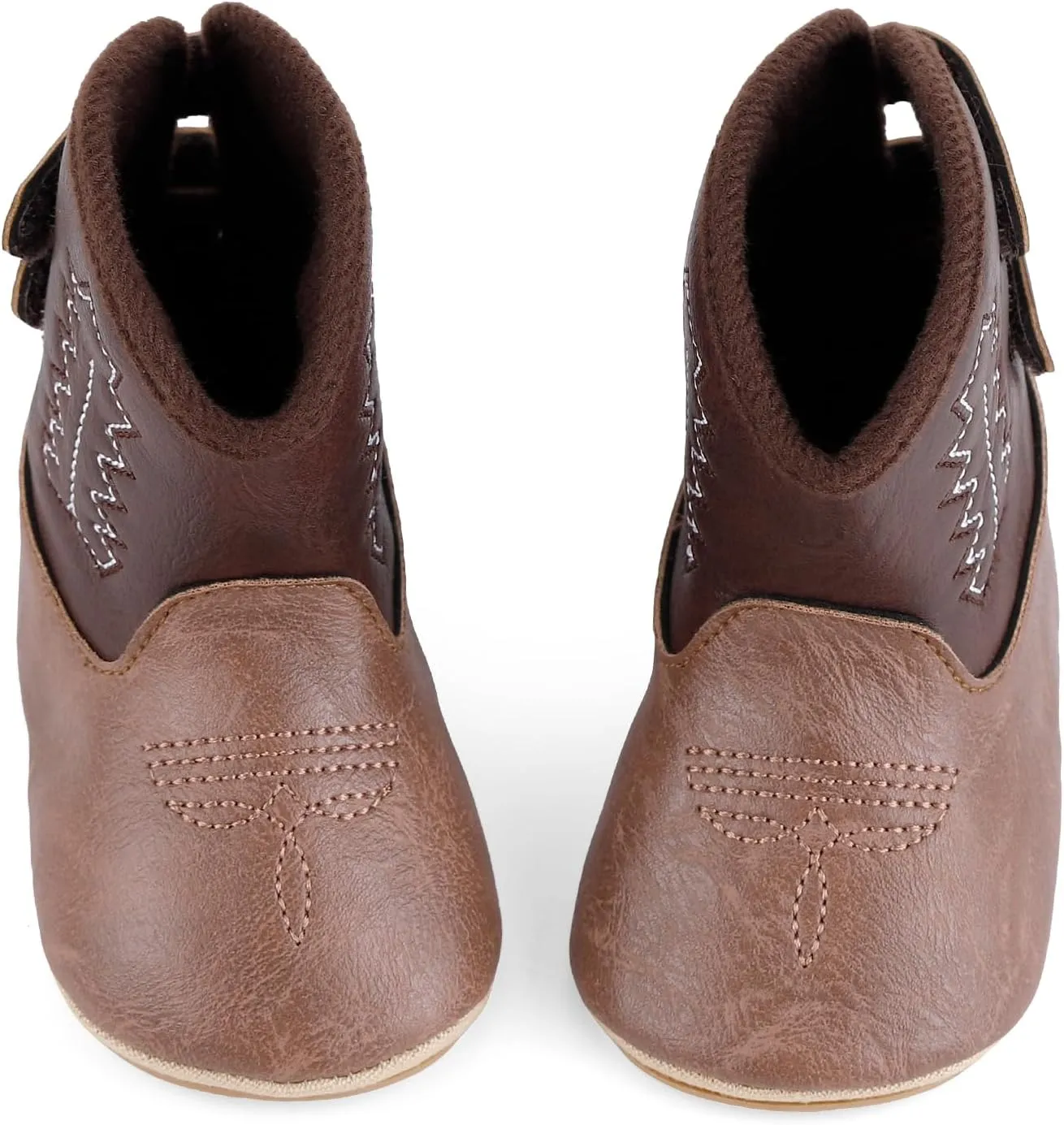 MK MATT KEELY Leather Western Boots Cowboy Bootie Soft Sole Non-Slip Crib Shoes for Baby Infant Toddler Girls Boys Newborn