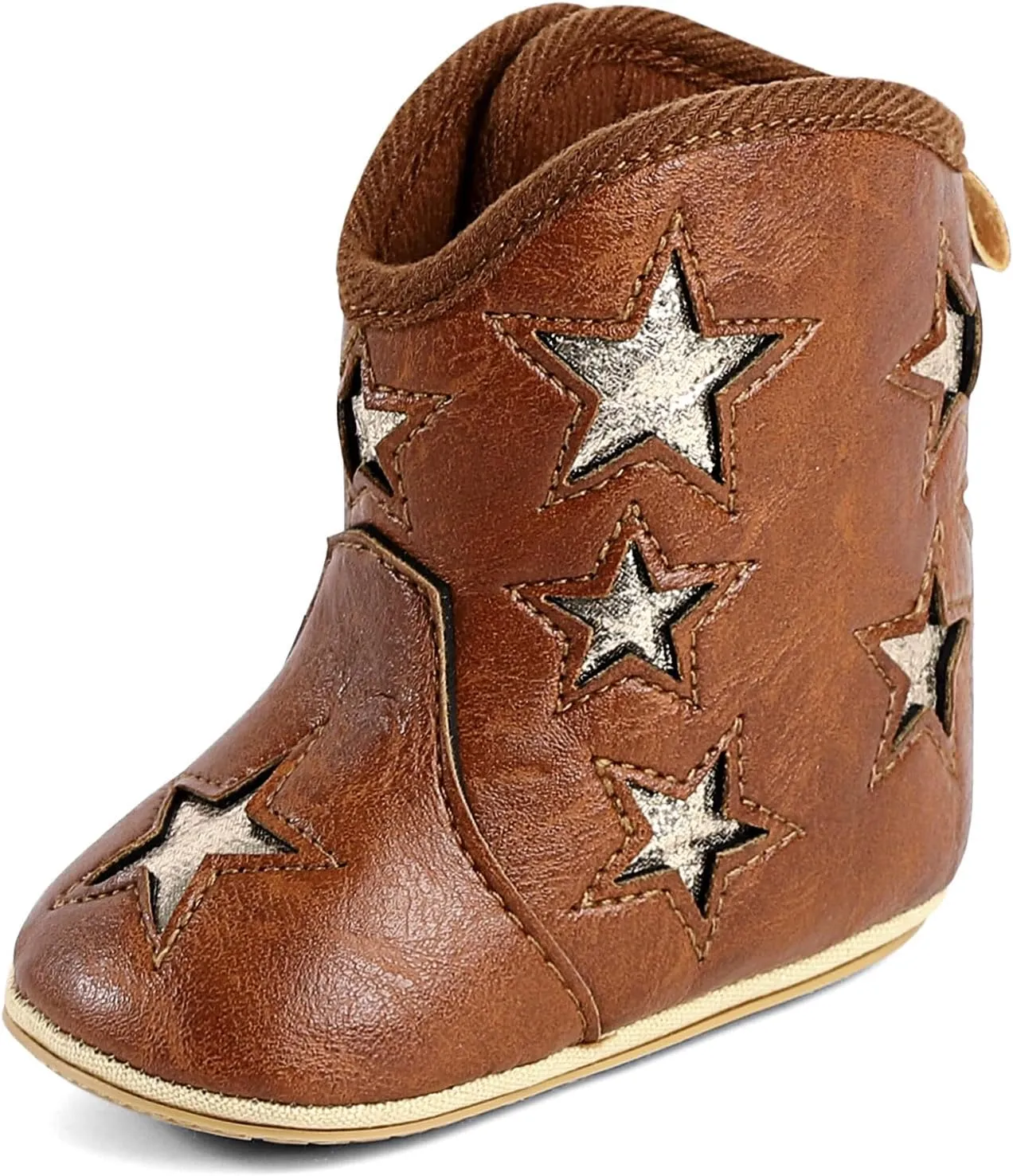 MK MATT KEELY Leather Western Boots Cowboy Bootie Soft Sole Non-Slip Crib Shoes for Baby Infant Toddler Girls Boys Newborn
