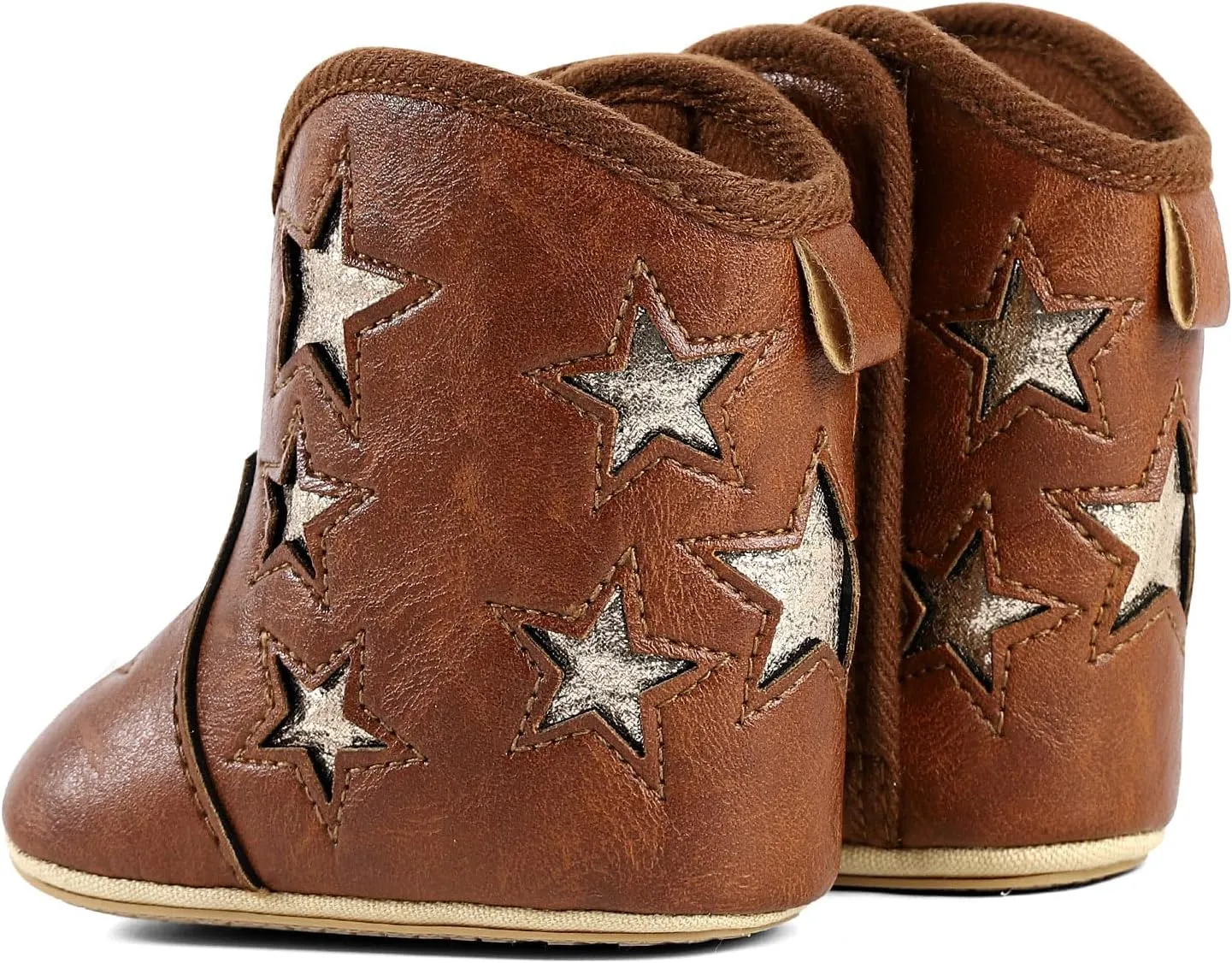 MK MATT KEELY Leather Western Boots Cowboy Bootie Soft Sole Non-Slip Crib Shoes for Baby Infant Toddler Girls Boys Newborn