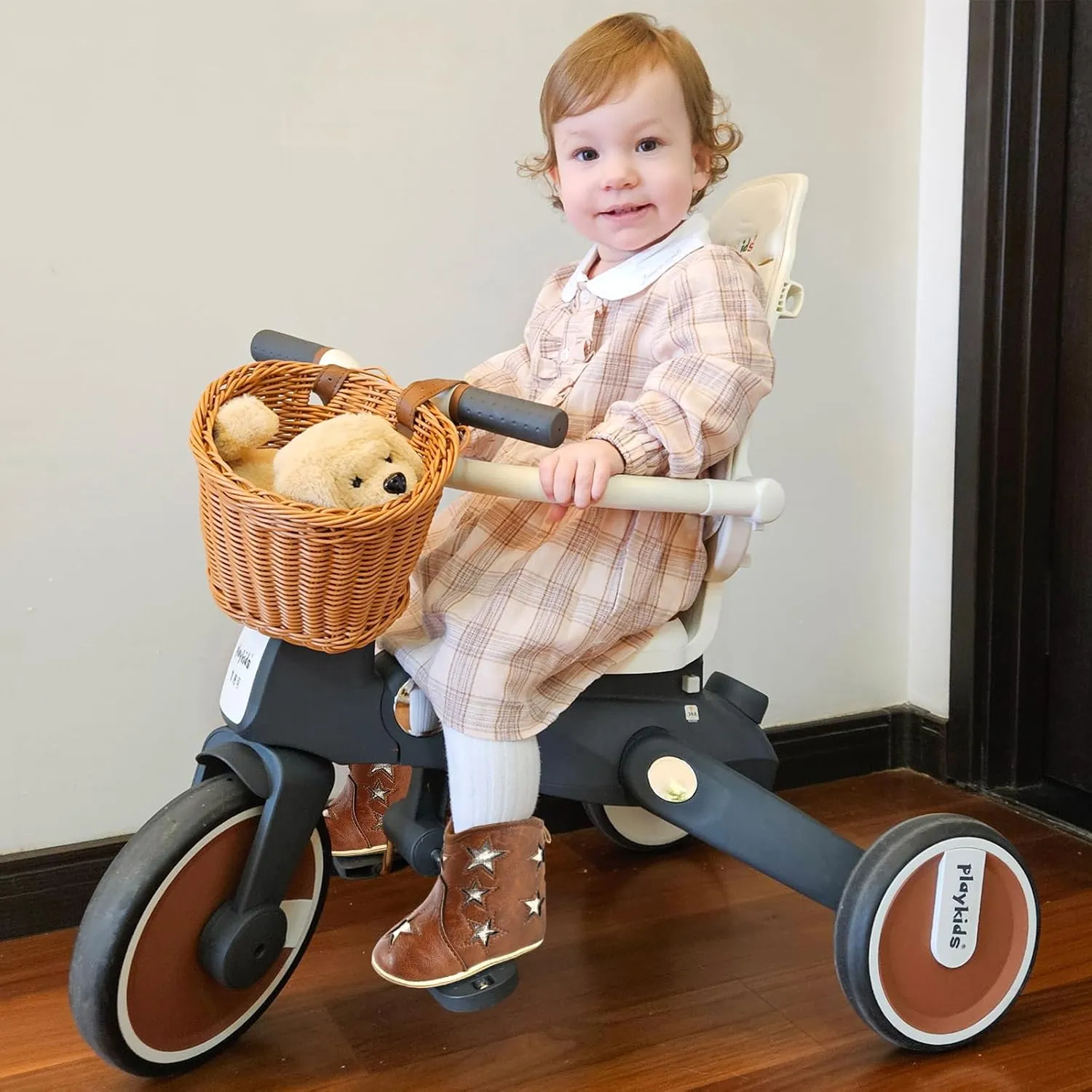 MK MATT KEELY Leather Western Boots Cowboy Bootie Soft Sole Non-Slip Crib Shoes for Baby Infant Toddler Girls Boys Newborn